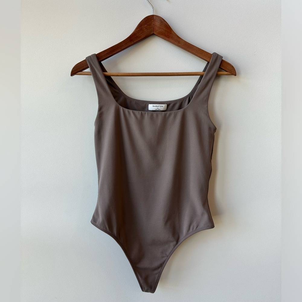 Babaton Contour Tank Bodysuit (Medium, Stone Taupe)